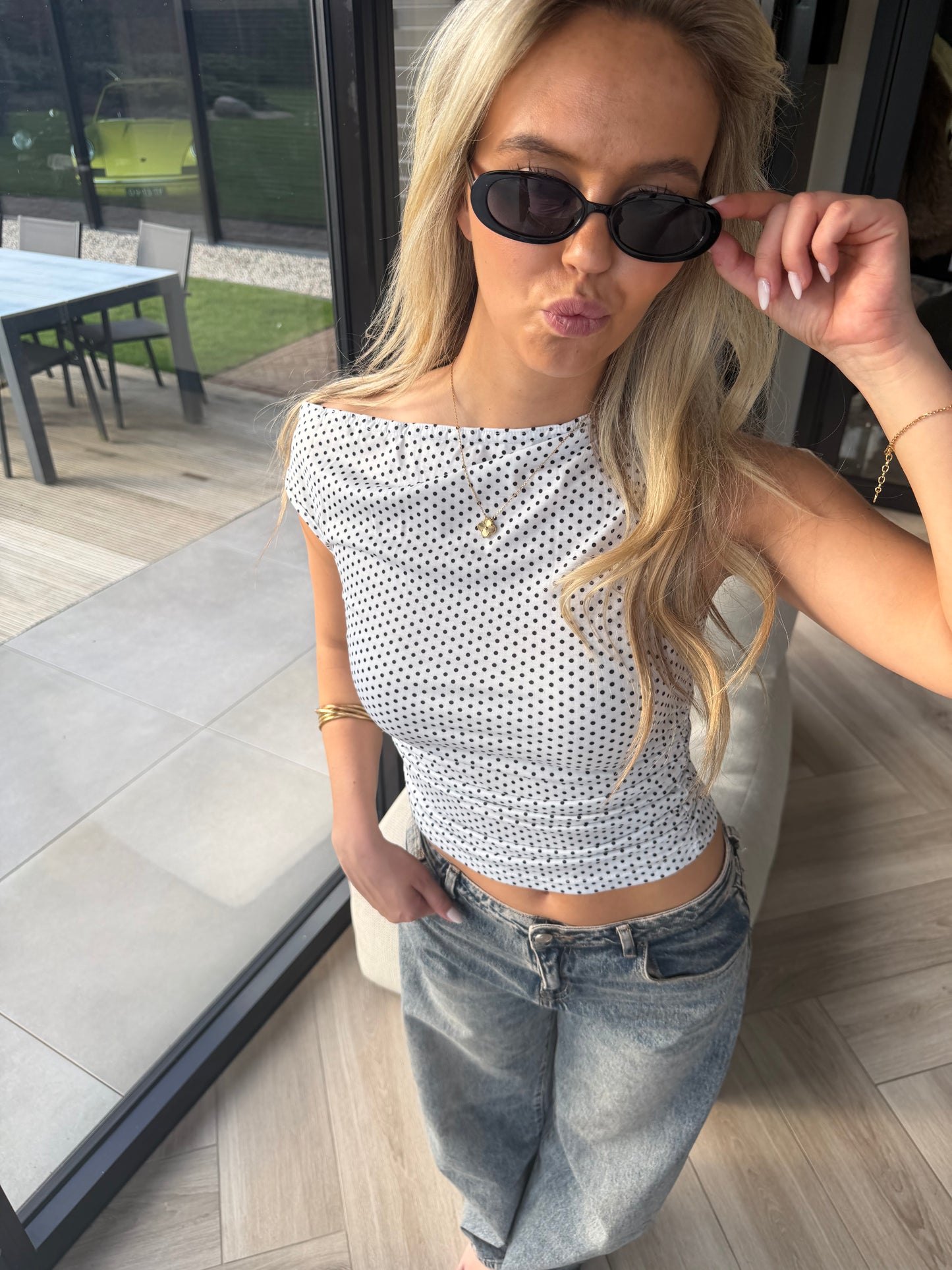 Soof polka dot top
